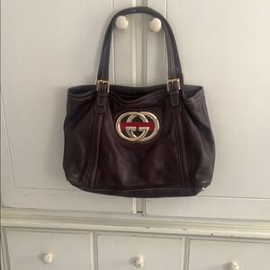 Gucci Brown Shoulder Bag with Iconic GG Logo